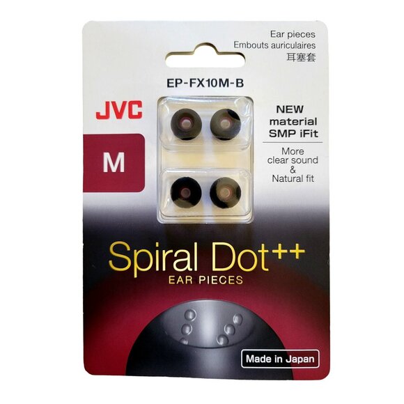*NEW* JVC EPFX10 Spiral Dot Earpieces – Set of (4) Ear Tips Medium EP-FX10M-B - Picture 1 of 4
